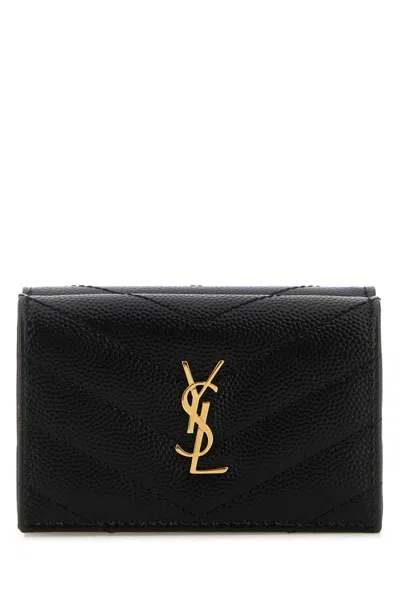 Saint Laurent Black Leather Wallet