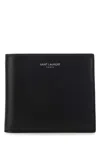 Saint Laurent Black Leather Wallet In Black