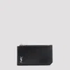 Saint Laurent Tiny Cassandre Fragments Cardholder In Black