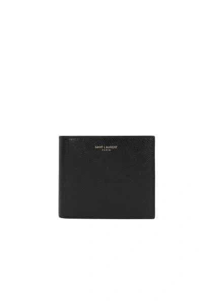 Saint Laurent Black Leather Wallet