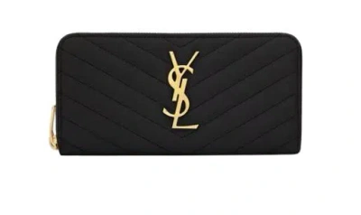 Saint Laurent Black Leather Wallets
