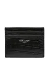 Saint Laurent Black Leather Wallets