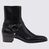 Saint Laurent Wyatt Harness Calf Leather Ankle Boots In Black