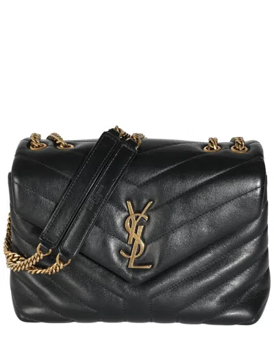 Saint Laurent Black Leather Y Quilted Monogram Small Loulou (authentic Pre-  Loved)