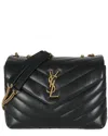 Saint Laurent Black Leather Y Quilted Monogram Small Loulou Chain Satchel  (authentic Pre-loved)