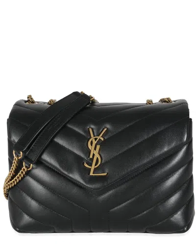 Saint Laurent Black Leather Y Quilted Monogram Small Loulou Chain Satchel  (authentic Pre-loved)