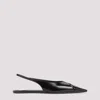 Saint Laurent Leather Slingback Ballet Flats With Pointed Toe In Black