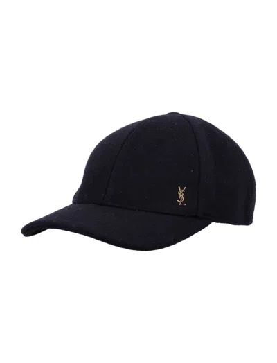 Saint Laurent Black Logo Baseball Hat