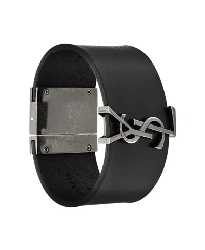 Saint Laurent Black Logo Bracelet