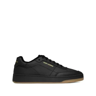 Saint Laurent Black Logo Leather Sneakers