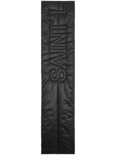 SAINT LAURENT BLACK LOGO PADDED SCARF