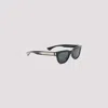 Saint Laurent Black Logo Square Sunglasses In Black