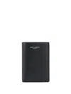 Saint Laurent Logo Stamped Leather Bi-fold Cardholder In Black