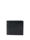 Saint Laurent Leather Logo Bi-fold Wallet In Black