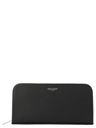 SAINT LAURENT BLACK LOGO WALLET