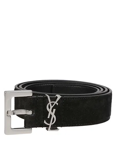 Saint Laurent Black Logo Ysl Belt