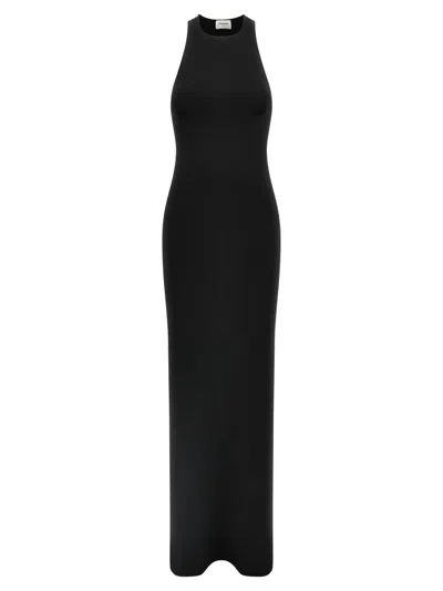 Saint Laurent Long Viscose Dress In Black
