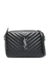 Saint Laurent Black Lou Leather Crossbody Bag In Black