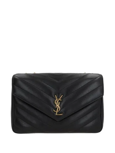 Saint Laurent Black Loulou Large Shoulder Bag