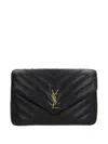 Saint Laurent Black Loulou Large Shoulder Bag In Black
