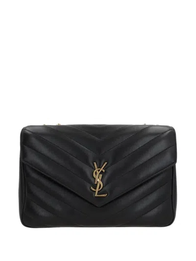 Saint Laurent Black Loulou Large Shoulder Bag