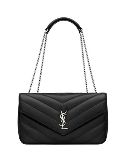 Saint Laurent Black Loulou Medium Shoulder Bag