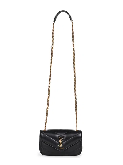 Saint Laurent Black Loulou Mini Crossbody Bag