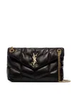 Saint Laurent Loulou Ysl Small Puffer Shoulder Bag In Black