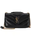 Saint Laurent Black Loulou Small Shoulder Bag In Black