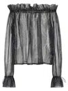 Saint Laurent Blusa In Crepe Stampata  Donna In Black