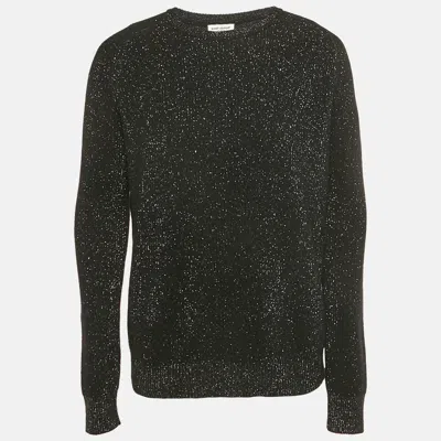 Pre-owned Saint Laurent Black Lurex Wool Blend Sweater M