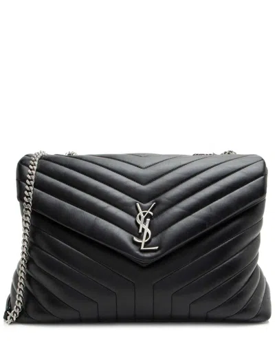 Saint Laurent Loulou Large Leather Shoulder Bag In Black