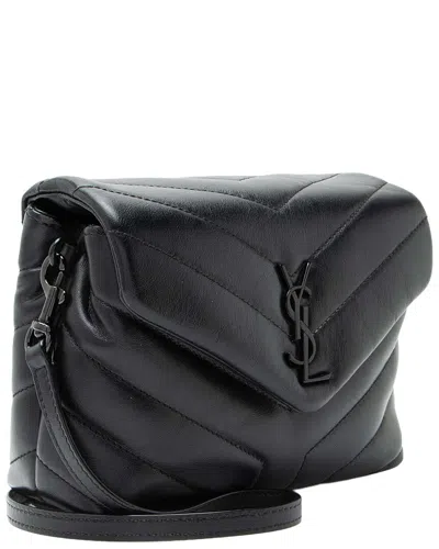Saint Laurent Black Matelasse Calfskin Monogram Loulou Toy Crossbody  (authentic Pre-loved)