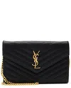 Saint Laurent Classic Cassandre Leather Clutch With Iconic Chevron Stitching In Black