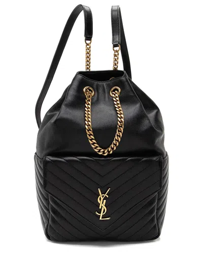 Saint Laurent Black Matelasse Lambskin Monogram Joe Backpack (authentic Pre-  Loved)