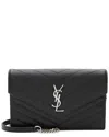 Saint Laurent Black Matelasse Leather Monogram Envelope Chain Wallet  (authentic Pre-loved)