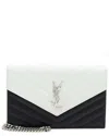 Saint Laurent Black Matelasse Leather Monogram Envelope Chain Wallet  (authentic Pre-loved)