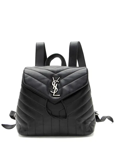 Saint Laurent Black Matelasse Leather Monogram Loulou Small Backpack  (authentic Pre-loved)