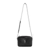 Saint Laurent Black Ysl Matelassé Leather Shoulder Bag In Black