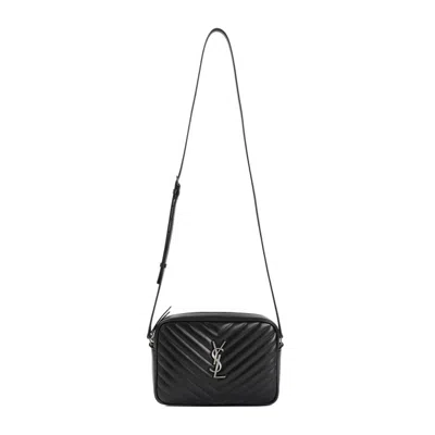 Saint Laurent Black Ysl Matelassé Leather Shoulder Bag
