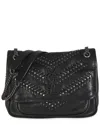 Saint Laurent Black Matelasse Leather Studded Small Niki Chain Bag (authentic  Pre-loved) In Black