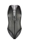 Saint Laurent Cut-out Detailing Bodysuit In Black