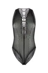 Saint Laurent Cut-out Detailing Bodysuit In Noir