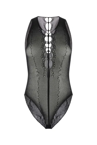 SAINT LAURENT BLACK MESH BODYSUIT