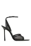 Saint Laurent Missy Mesh And Leather Sandals In Nero