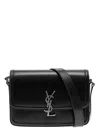 Saint Laurent Black Messenger Bag With Cassandre Detail In Smooth Leather Man In Black