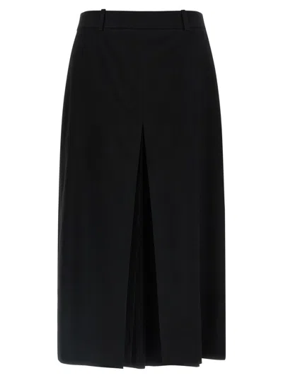 Saint Laurent Black Midi Wool Skirt