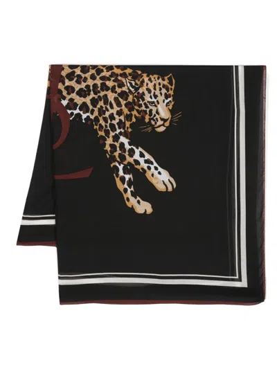 Saint Laurent Black Modal Cashmere Scarfs