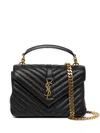 Saint Laurent Medium College Leather Crossbody Bag In Black