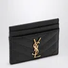 Saint Laurent Black Monogram Credit Card Holder Women In Cream